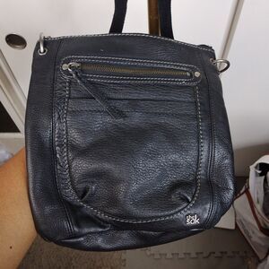 The Sak Black Leather Crossbody Purse 10x8x2